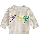 Aiwpstoin Baby Girl Knit Sweater Cute Bow Chunky Knitted Pullover Sweatshirt Toddler Girls Fall Winter Clothes