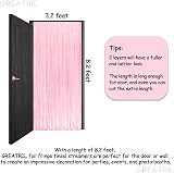GREATRIL Pastel Pink Foil Fringe Streamers Backdrop 3.2ft x 8.2ft 2 Pack view 4