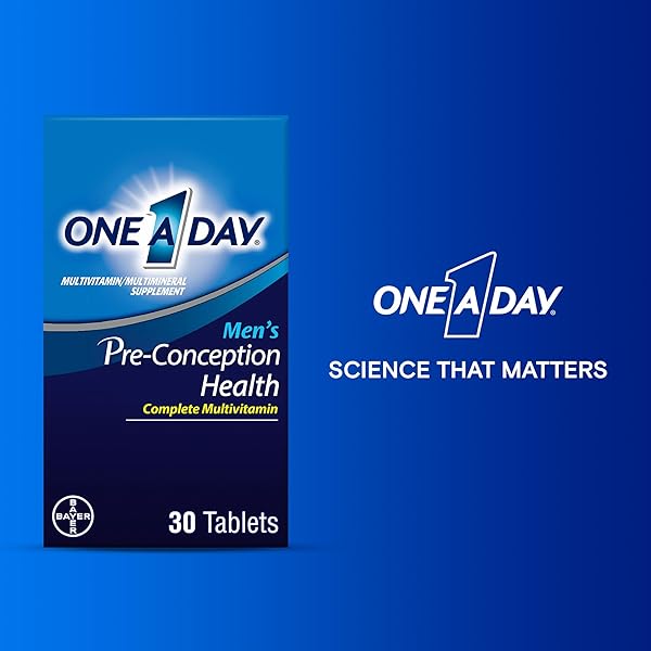 ONE A DAY MEN’S PRE-CONCEPTION HEALTH MULTIVITAMIN TO SUPPORT HEALTHY SPERM, SUPPLEMENT FOR MEN WITH VITAMIN C, VITAMIN E, SELENIUM, ZINC, AND LYCOPENE, 30 COUNT