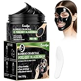 Eveellyn Blackhead Remover Mask,Bamboo Charcoal Peel Off Face Masks, Deep Cleansing for Blackheads, Dirt, Acne, Pores Shrinking, for Men &amp; Women (120ml)