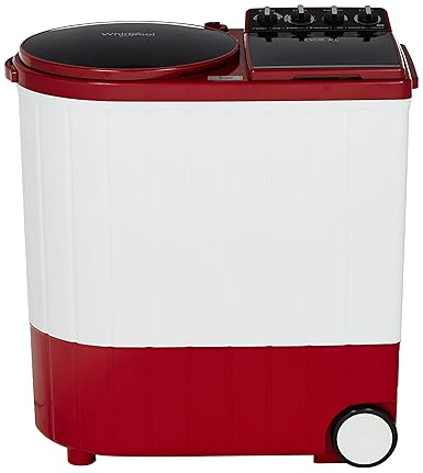 Whirlpool 9.5 kg Semi-Automatic Top Loading Washing Machine (ACE XL 9.5, Coral Red, 3D Scrub Technology)
