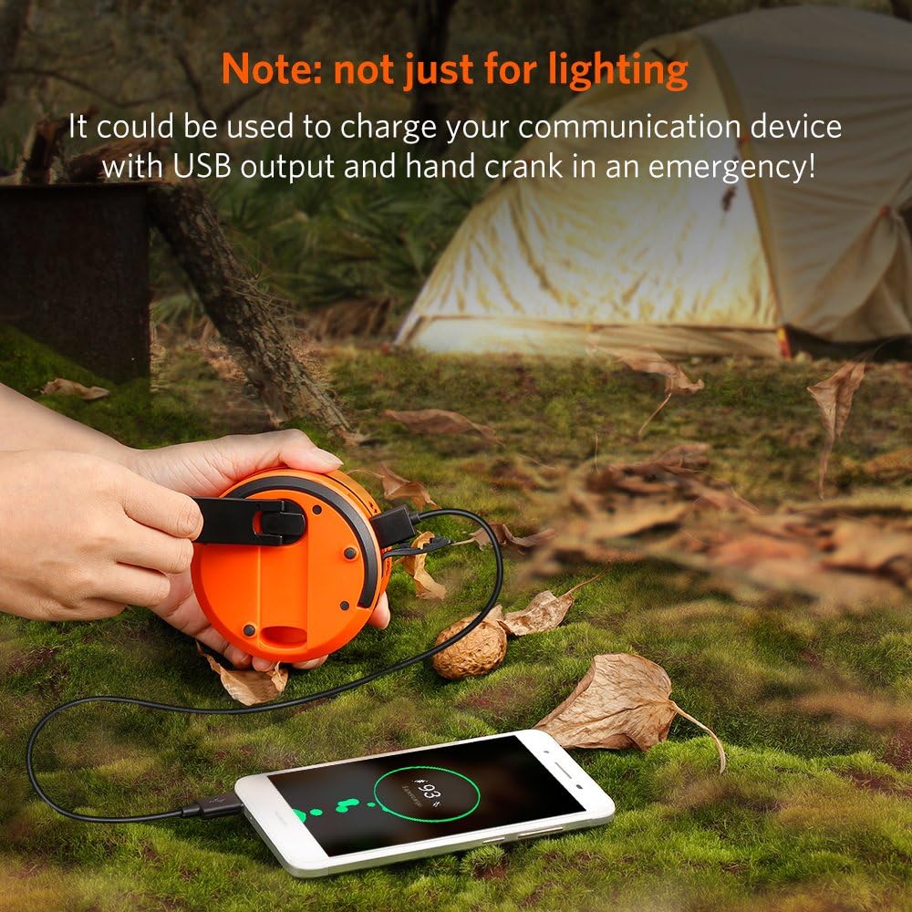 ThorFire LED Camping Lantern Lights Hand Crank USB Rechargeable Lanterns Collapsible Mini Flashlight Emergency Torch Night Light Tent Lamp for Camping Hiking Tent Garden Patio - CL01: Sports & Outdoors