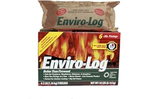 Enviro-Log Earth Friendly Fire Log, Burns Cleaner Than Wood. (1 Box - 3 lb Pack of 6)