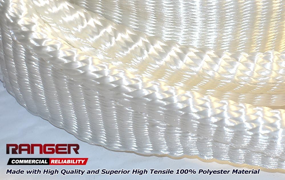 Ranger 3" x 6' Tree Saver Strap for Tow Winch Recovery Heavy Duty with Reinforced Loops + Protective Sleeves 30,000 lb Breaking Capacity 13.6 Tons: Automotive