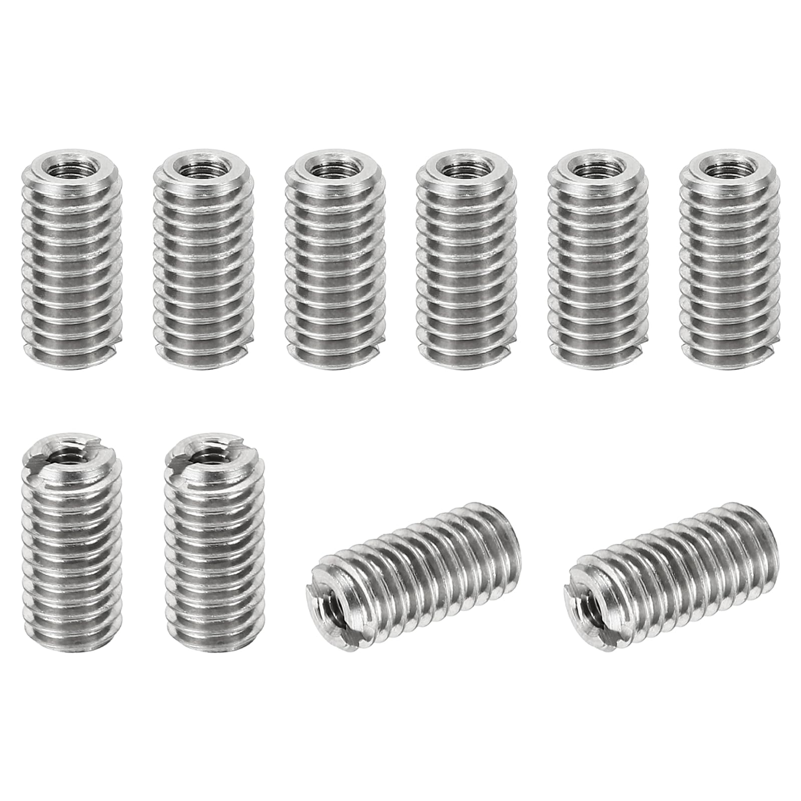 PATIKIL Thread Adapters Sleeve Reducing Nut, 10 Pcs M6*1 Male to M3*0.5 Female Repairing Insert Nut Screw Reducer Conversion Stainless Steel Fastener 12mm