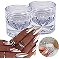 GZMAYUEN 2 Boxes White Pearl Chrome Nail Powder, Moonlight Mirror Effect Metallic Powders Aurora Magic Pearlescent Nail Powder for Manicure Decorations