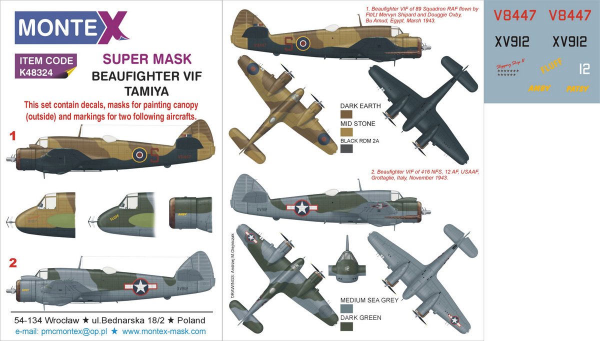Montexスーパーマスク1 48 Beaufighter Vif For Tamiya Spraying Stencil K424 B01jfslyj8 マスキングテープ 高い品質 Www Supergomes Com Br