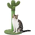 Made4Pets Cat Scratching Post, 25.6" Cactus Cat Scratcher Kitten Scratch Post with Sisal Rope for Indoor Cats Claw Scratcher, Vertical Green Cat Tree with Dangling Ball for Kitties Medium