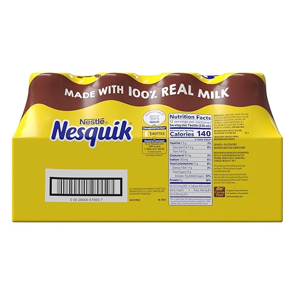 NESQUIK CHOCOLATE LOWFAT MILK READY TO DRINK 12 PACK OF 8 FL OZ (PACKAGING MAY VARY)