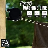 SA Products Wall Mounted Twin Cable Retractable Washing Line 30m External Indoor view 4