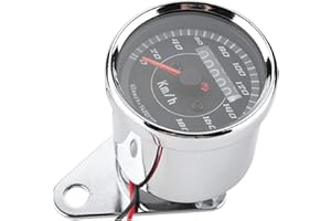 Motorcycle Speedometer, LED Night Vision Digital Odometer Aluminium Alloy 12V Moto Mile Meter Gauge 65 * 50mm/2.6 * 2.0in for