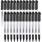 SFAIH Fine Tip Dry Erase Markers, 24 Pack, Black, Low Odor, Non-Toxic | Easily Erases, for Whiteboards &amp; Non-Porous Surface, Ideal for Classroom, Office, Home, Teacher Supplies, Back to School