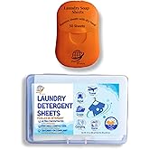 Travel Laundry Detergent Sheets Bundle – 50 Count Hand Wash + 30 Count Machine Wash Laundry Detergent Sheets for Sink Washing in Hotels, Cruises, Camping & Backpacking