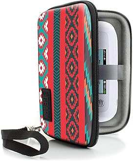 USA Gear Portable WiFi Hotspot Hard Case - WiFi Booster Travel Case with Wrist Strap - Compatible with MERCUSYS MT110, ZTE MF920, TP-Link M7450, D-Link DWR-2101