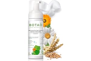 BOTAO Baby Sensitive Tear Free Foaming natural Shampoo & Body Wash – Fragrance Free 99% Natural Ingredients Ultra Gentle Vegan Baby Shampoo & Body Wash