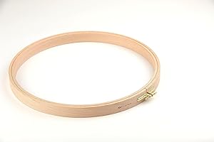 Nurge Premium Quality 24 mm Wood Embroidery Hoop, Cross Stitch Hoop with Gold Plated Adjustable Brass Screw (310mm = 12.20'' ~Approx 12" (0.9" Thickness))