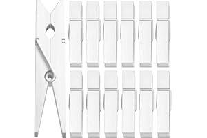 ANJUU 50pcs Colorful Clothespins Natural Wooden Colored Clothespins, Photo Paper Peg Pin Craft Spring Clips for Home Arts Crafts Decor, 2.75 inches (White)