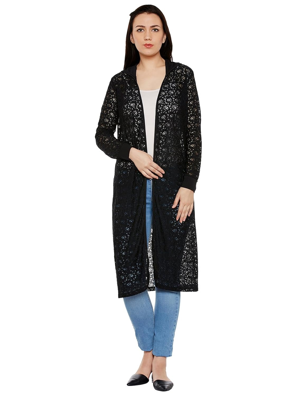 le bourgeois women's lace long shrug