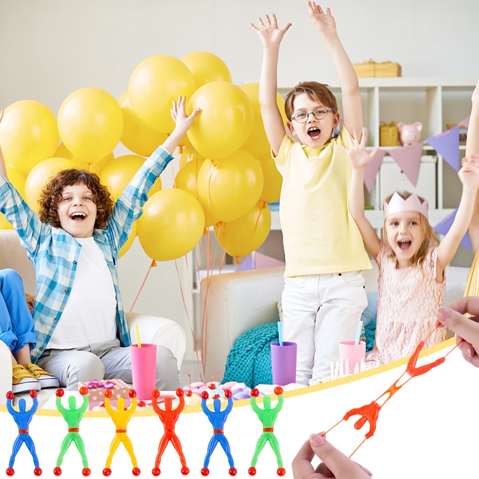 Shindel 50PCS Stretchy Wall Climbers, Climbing Man Sticky Toy Set Fun Fidget Toys, Birthday Goodie Bag Stuffers Kids Classroom School Exchange Prize