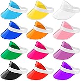 JenPen 12 Pack Unisex Plastic Sun Visors Hats Clear UV Protection Poker Cap for Men Women Sports Outdoor Golf Activities