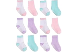 ZAPLES Baby Non Slip Grip Crew Socks with Anti Skid Soles for Infants Toddlers Kids Boys Girls