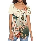 Showudesigns Womens Tops Short Sleeve Clothes Teen Girls Tunic