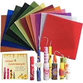 12 Colors Beeswax Sheets for Rolling Candle 8" X 8" Beeswax Sheets for Candle Making Beeswax Candle Making Kit Candle Making Kit Candle Rolling Kit DIY Candle Maker Candle Starter Kit (12Pcs)