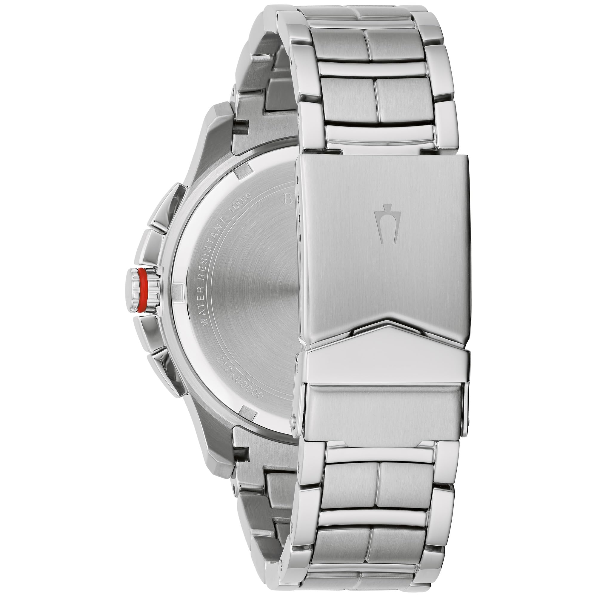 Bulova Men's Marine Star 6 Hand Chronograph Quartz Stainless Steel Watch, Silver White Dial (Model:96B383)