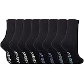 Sperry Men’s Cushioned Mid Crew Socks 8-Pack – Moisture Wicking Half Crew Fit, Reinforced Footbed, All-Day Comfort