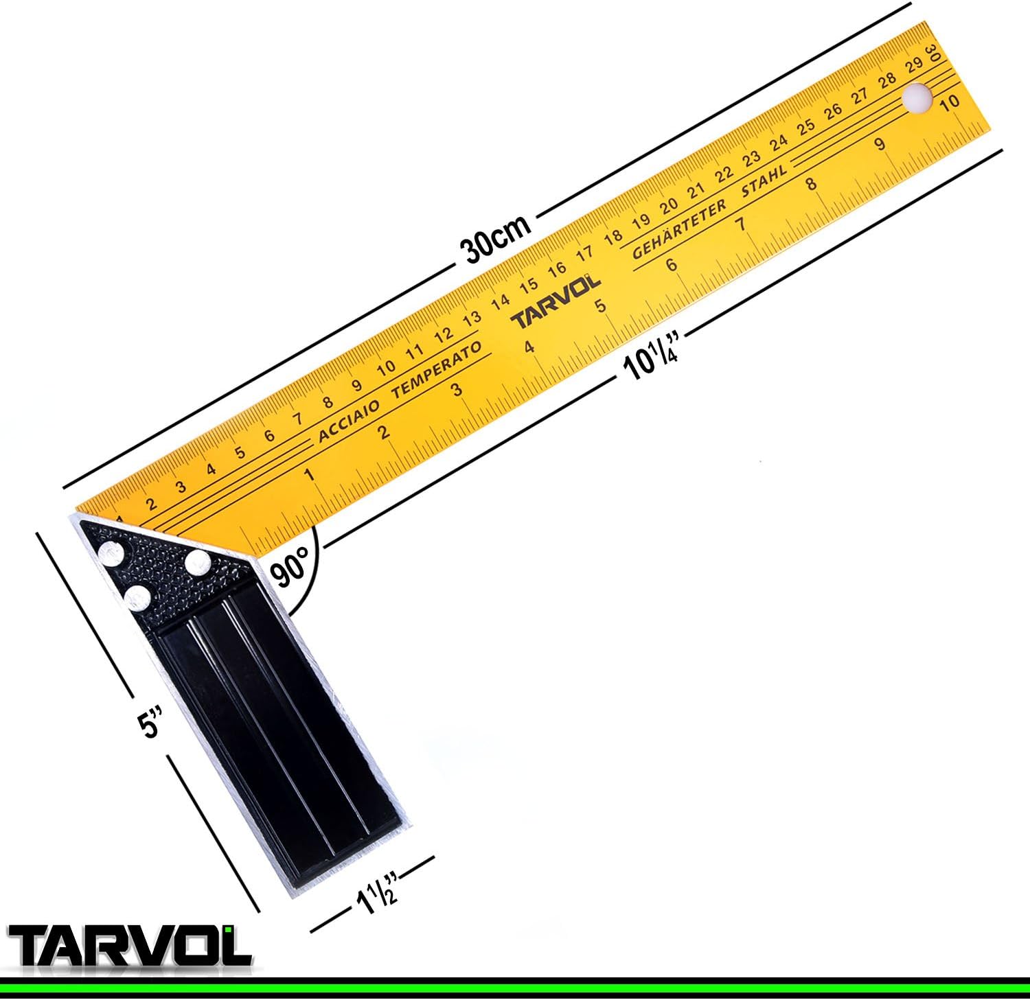 12″ Carpenters Square (HEAVY DUTY HARDENED STEEL) 12 Inch / 30 CM
