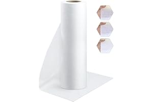 PLANTIONAL Woven Cotton Iron-On Fusible Interfacing, 16.1 inch X 10 Yards White Medium Weight 100% Cotton Single Sided Interfacing Fabric Iron on Interfacing for Fabric Sewing and DIY Crafts Supplies