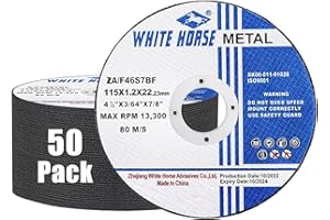 TRAMULL Cut Off Wheels Optimized for Cutting Stainless Steel and Other High Tensile Metals, 4-1/2" x .045" x 7/8" - 50 Pack, Angle Grinder Uses, Type 1