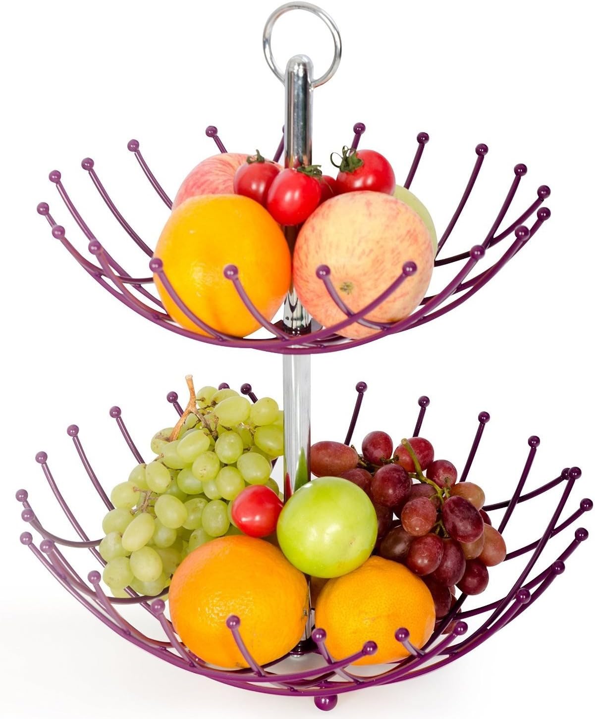 Best Fruit Basket Stand By Luxe Premium (Purple Color) 2 Tier Fresh
