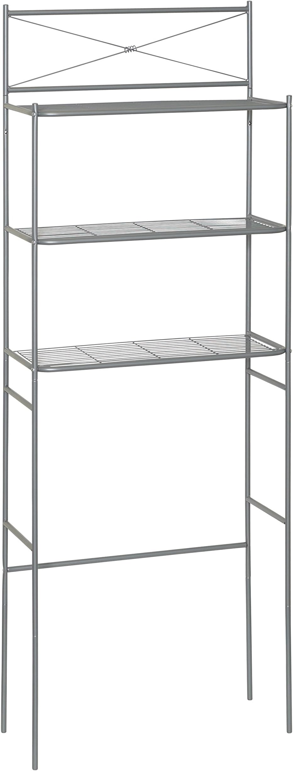 Zenna Home 2523NN, Cross Style Bathroom Spacesaver, Satin Nickel, 23.6 x 64.6-Inches