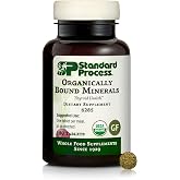 Standard Process Organically Bound Minerals, Natural Iodine, 180 Tablets | Supports Thyroid Function and Nervous System Health, Supplement with Iodine from Alfalfa and Kelp, USDA Organic, Gluten-Free