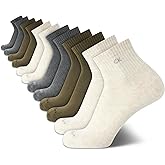 Calvin Klein Mens Quarter Socks - 12 Pack Soft Cushioned Stretch Performance Breathable Quarter Cut Athletic Socks for Men