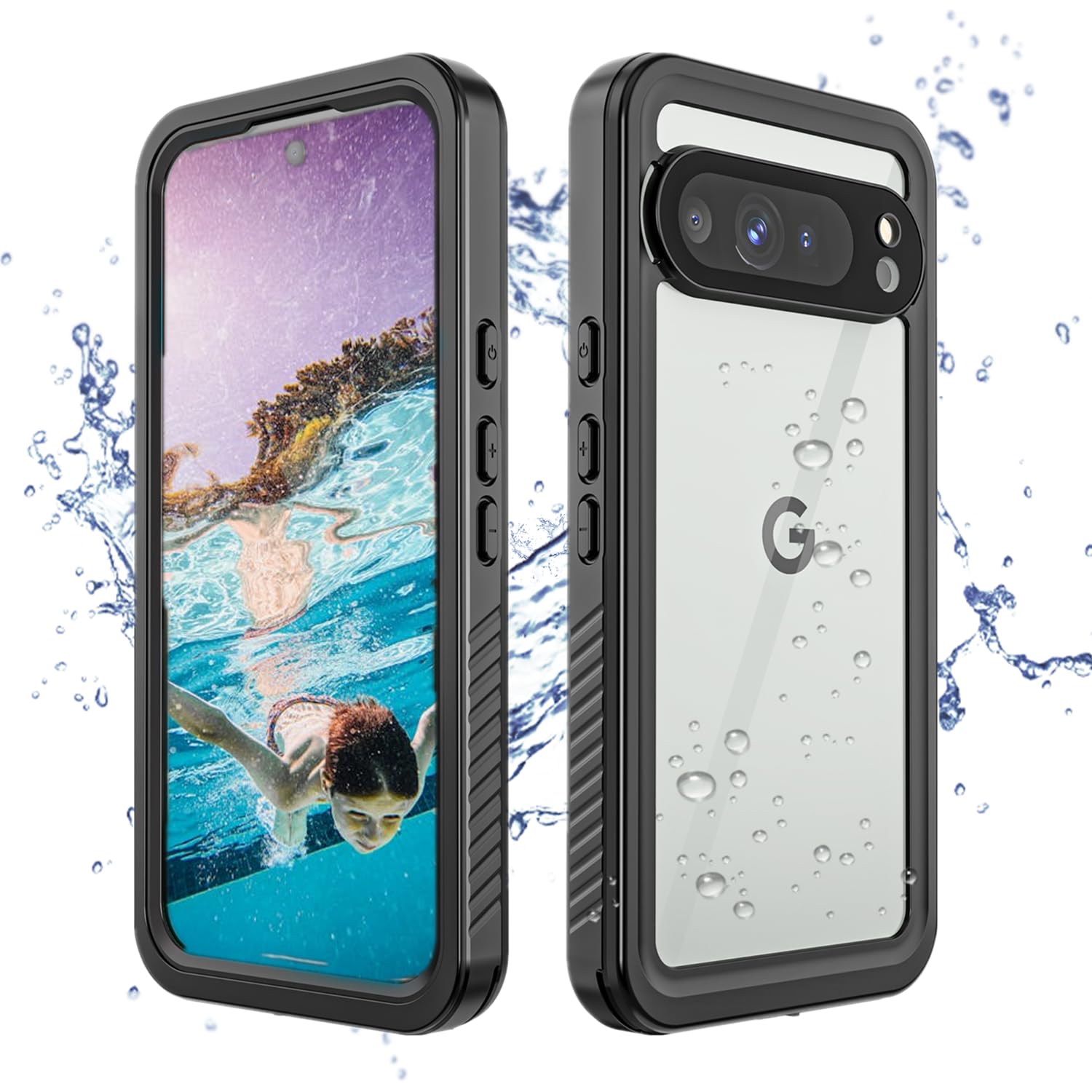FocRelaxer Google Pixel 9 Pro XL Case,IP68 Waterproof Shockproof Dustproof Built-in Screen Protector Outdoor Rugged 360 Degree Full Body Protective Phone Case for Pixel 9 Pro XL 6.8" 2024 Black