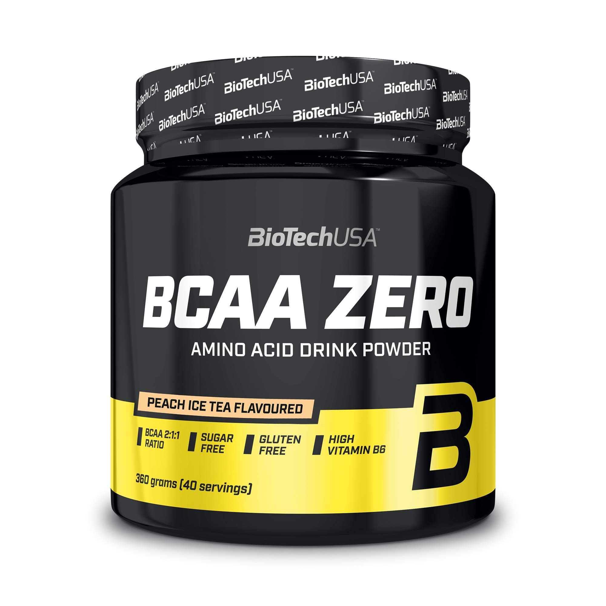 BioTechUSA BCAA Zero | Essential Amino Acid Powder | 6g BCAA with Instant L-Leucine | Vegan | Sugar-Free, Lactose-Free, Gluten-Free, 360 g, Peach Ice Tea