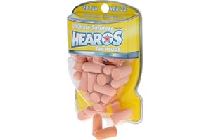HEAROS Ultimate Softness Series Noise Cancelling Disposable Foam Earplugs NRR 32 Hearing Protection (20 Pair)