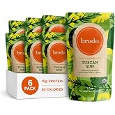 Brodo Organic Rosemary &amp; Lemon Chicken Bone Broth, Protein (6 X 8.3 oz) | Organic Bone Broth with Collagen, Protein Soup &amp; Sipping Broth for Healthy Meal Prep, Soup Packets