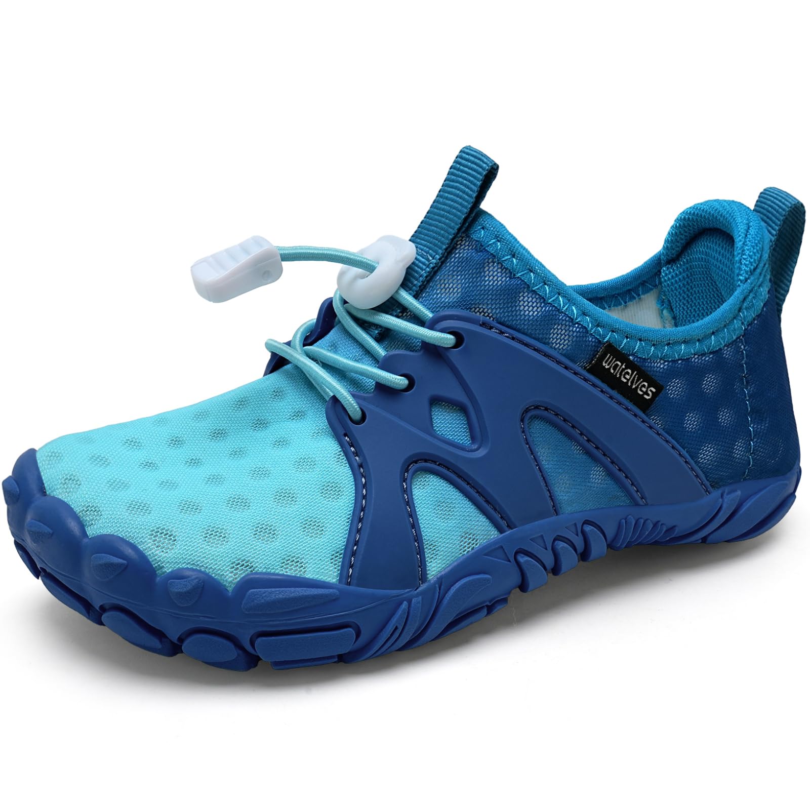 Photo 1 of WateLves Toddler/Little/Big/Kid Water Shoes Wide Barefoot Aqua Athletic Sneakers Girls Boys Hiking Beach Swim Fast Dry Shoes Built-in Heel Grips (Gradient Blue, 28)