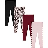 BTween Kids Girls Fall Fashion Stretch Leggings Comfortable Bottoms Set 4 Pack Bundle