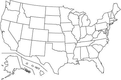 Amazon Com Blank United States Map Glossy Poster Picture Photo