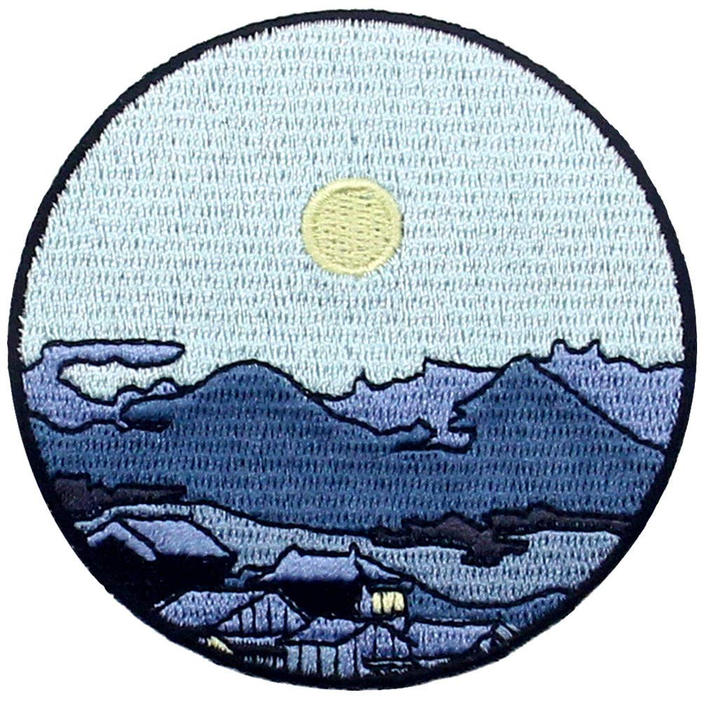 Silent Town Under Moon Explore Outdoor Patch Embroidered Applique Iron On Sew On Emblem
