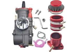 QASKEHKT Performance PWK34 Carburetor Intake Manifold Kit for Predator 420cc 301cc GX390 GX340 GX270 Engine 11Hp 13Hp Mini Bike Go Kart Cart Lawnmower Water Pump Pressure Washer Parts