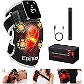 Epinuo Red Light Therapy for Knee,with 5 Vibration Massage, Cordless Rechargeable 5000mAh Heated Knee Massager for Pain Relief, Gifts for Women Men, 660nm&850nm Near Infrared Light Brace