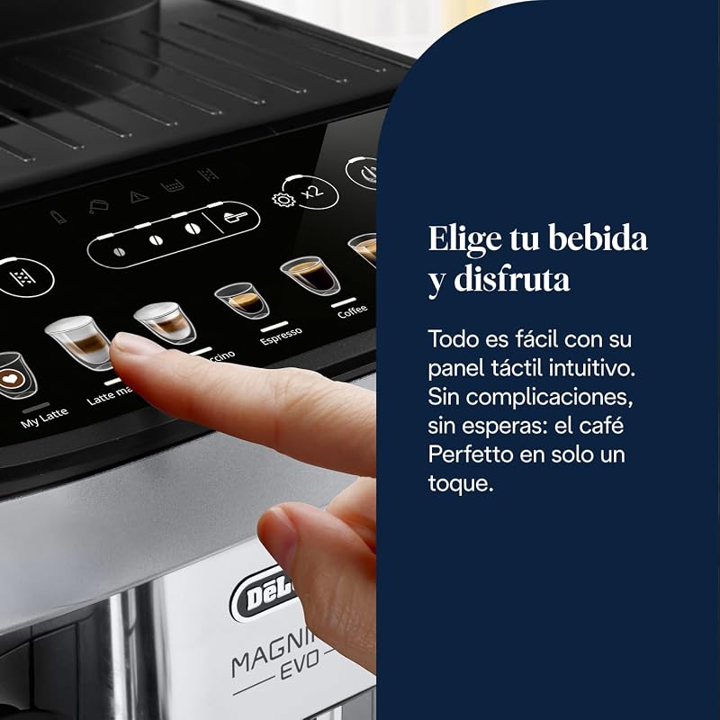 Magnifica Evo - Cafetera Superautomática 7 Bebidas Plata/Negro — foto 5 de 8