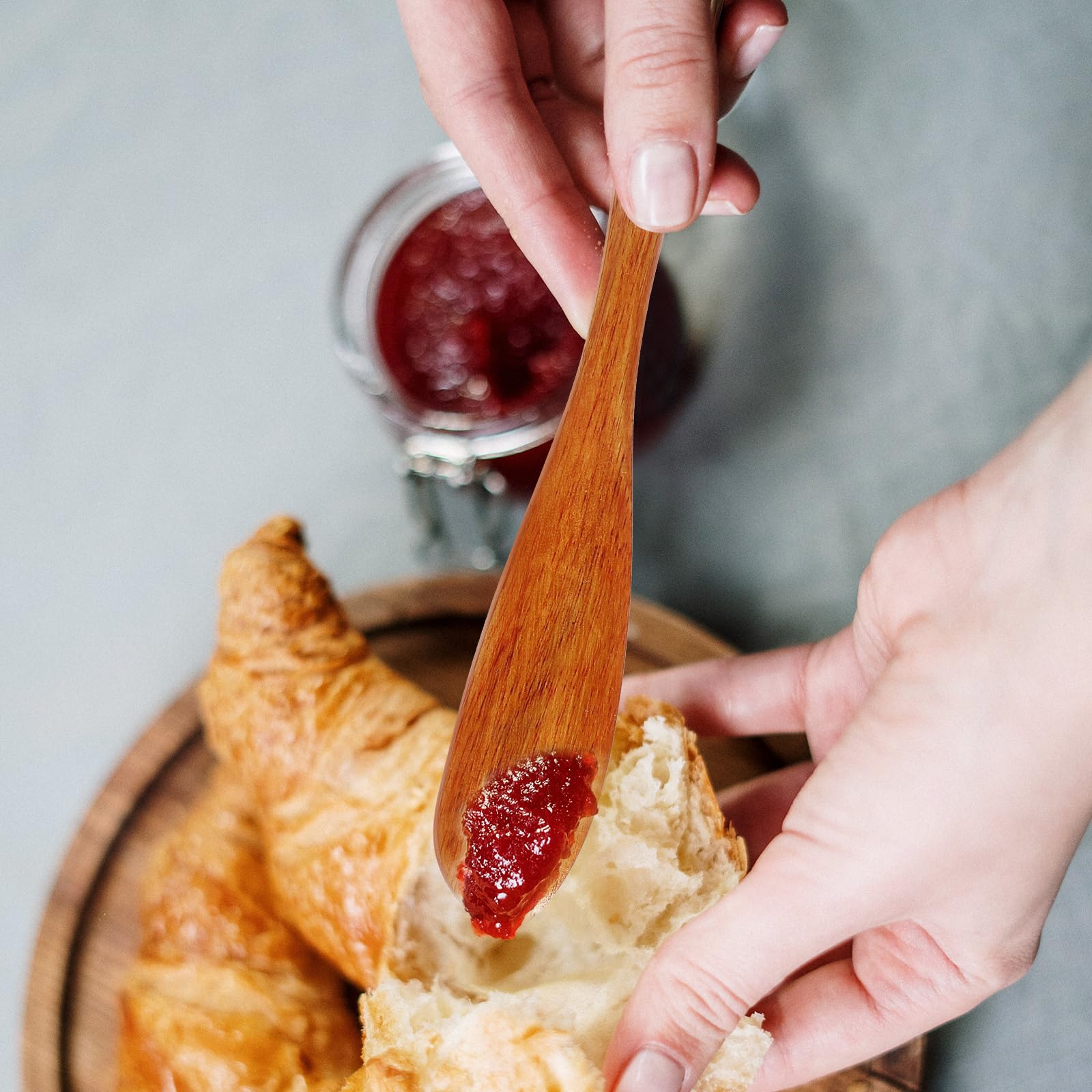 UPKOCH 4 StüCk Holzbuttermesser - Handgefertigte Schwedische FrüHstüCksmesser, KäSe Streuer, Marmeladenmesser, Kuchenmesser, KüChenwerkzeug 6