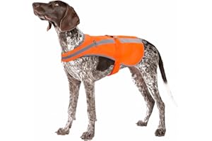 DNALLRINO Reflective Dog Vest for Medium Large Breeds, High Visibility Dog Safety Vest with Removable Bell Keep Safe from Hunting, Training & Cars Accidents