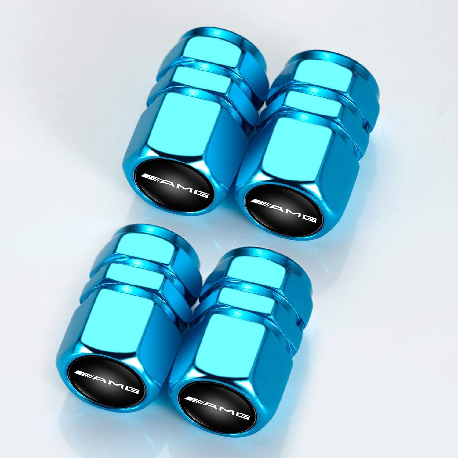 Valve Stems & Caps 4PCS Blue Menglianmin Car Wheel Tire Valve Stem Caps